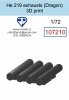 Omask 107210 He 219 exhausts (Dragon) 3D print 1/72